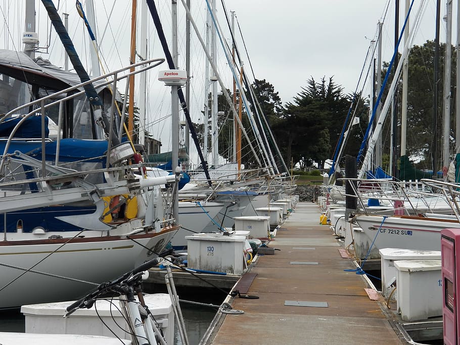 pier, harbor, dock, water, boat, ya, sailing boat, yacht, fishing boat HD wallpaper