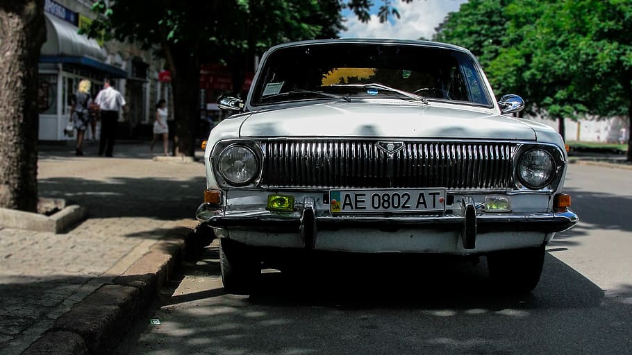 white classic car, old-fashioned, retro Styled, transportation HD wallpaper