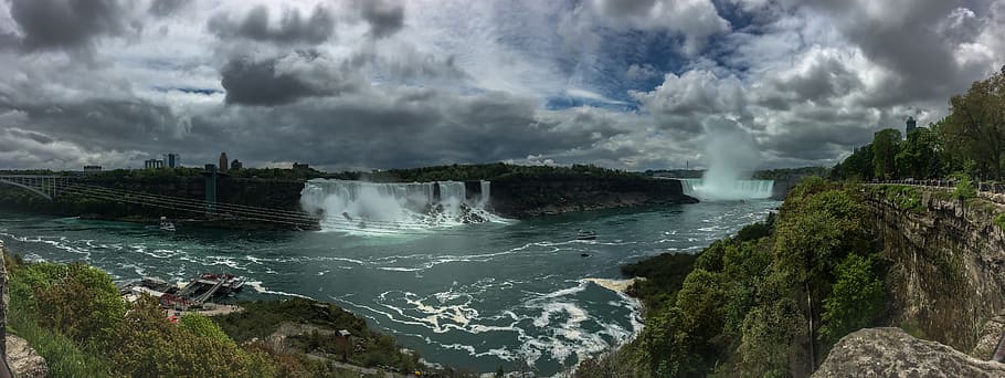 Niagara Falls, USA, Canada, us falls, horseshoe falls, view, beautiful, HD wallpaper