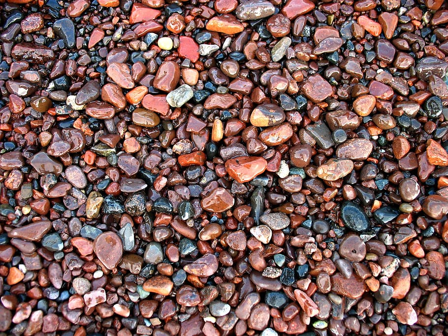 brown and gray stone lot, rocks, pebbles, nature, zen, sea HD wallpaper