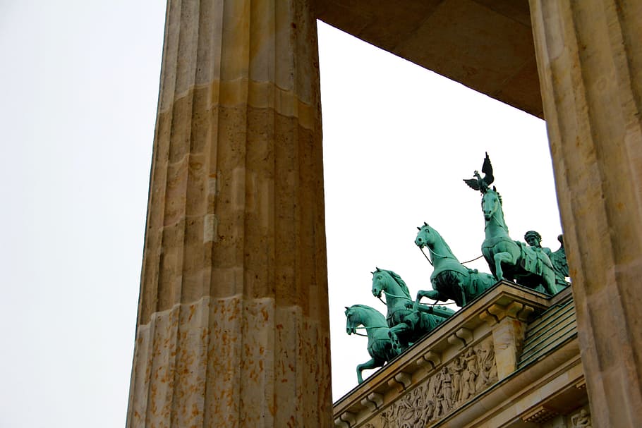 berlin, brandenburg gate, quadriga, columnar, landmark, goal, HD wallpaper