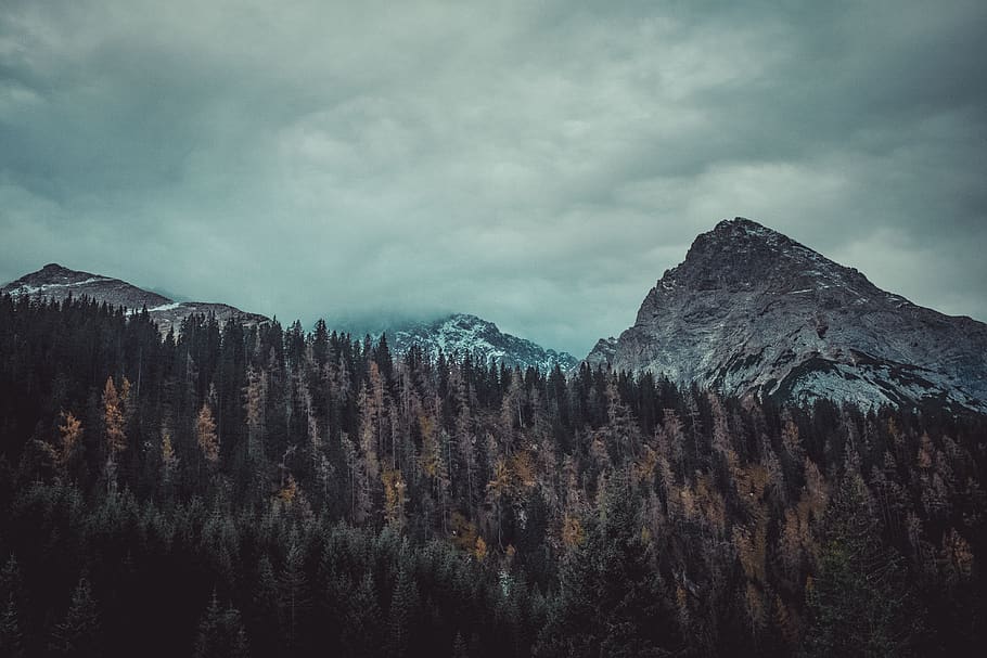mountain, highland, cloudy, sky, summit, ridge, landscape, nature HD wallpaper