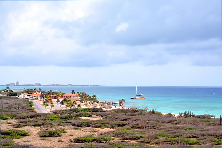summer, caribbean, aruba, ocean, mar, island, holidays, beach, HD wallpaper