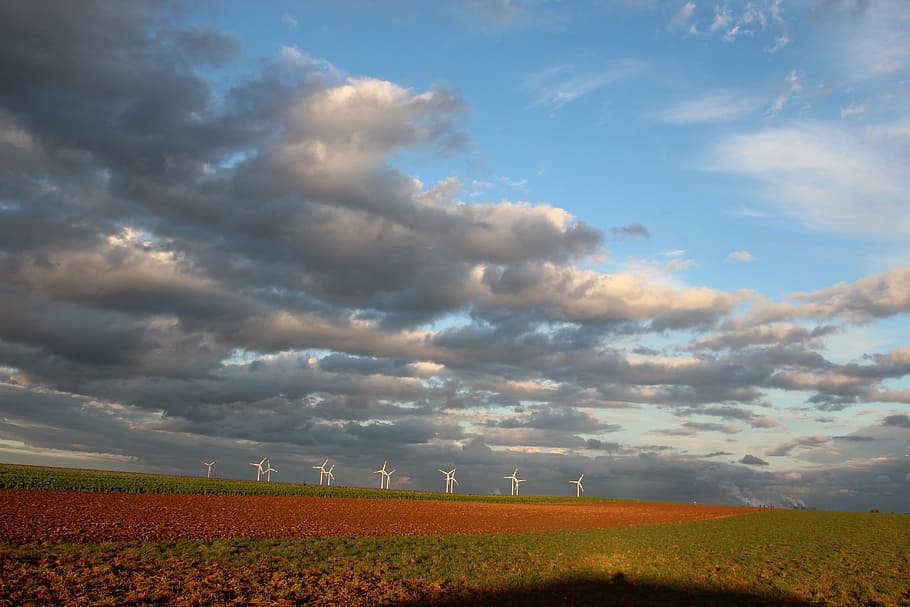 wind power, wind brides, sky, energy, pinwheel, dynamic, dynamics HD wallpaper