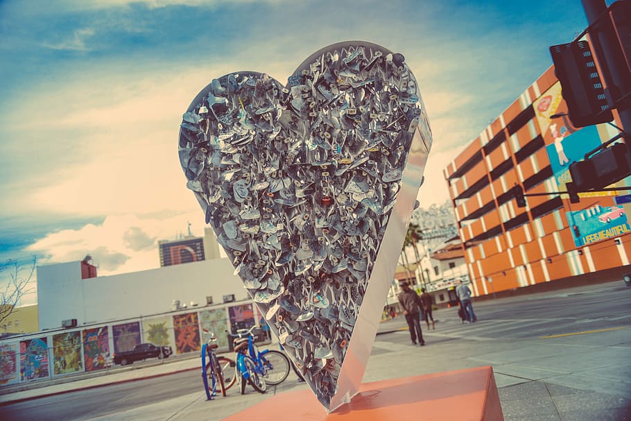 art, heart, love, sky, architecture, cloud - sky, built structure HD wallpaper