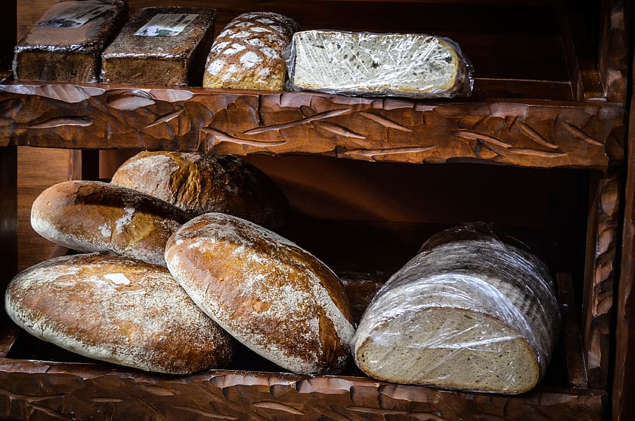 pastry breads on rack, Pastries, Eating, Loaf, Fresh, food HD wallpaper