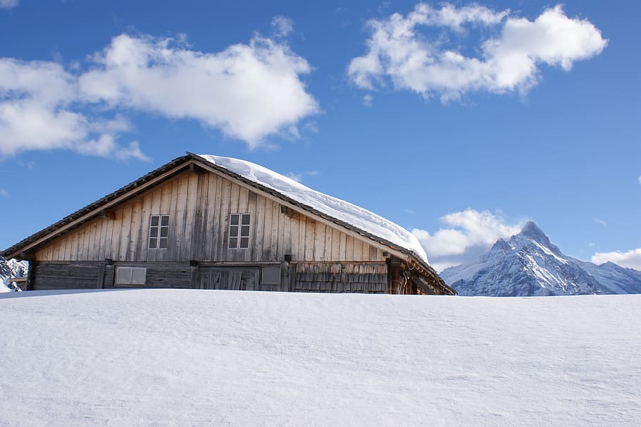 snow, landscape, winter, wintry, sky, nice weather, winter magic HD wallpaper