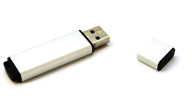 open lid USB flash drive, device, computer accessories, on a white background HD wallpaper