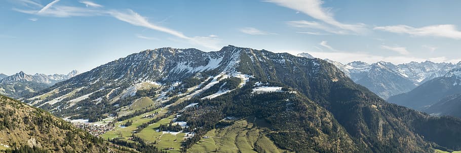 panoramic photography of mountain alps, panorama, scenic, view HD wallpaper