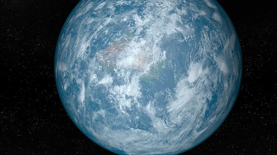 Clouds, Travel, Remote, Ocean, Lunar, globe, large, space, great HD wallpaper