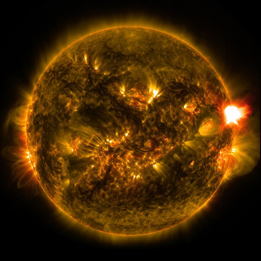 sun illustration, solar flare, x class, eruption, energy, fireball HD wallpaper