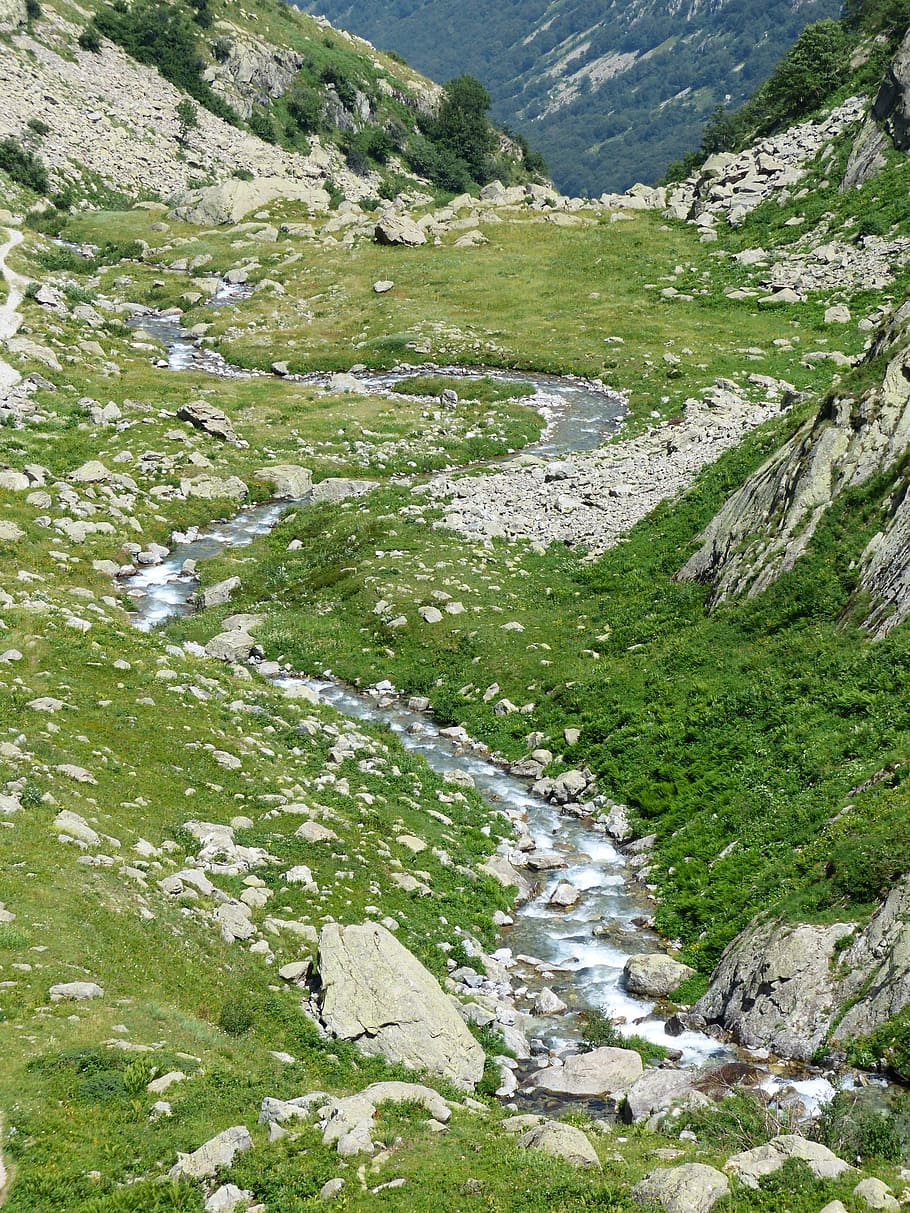 Mountains, View, Valley, Idyllic, beautiful, hiking, hike, gta HD wallpaper