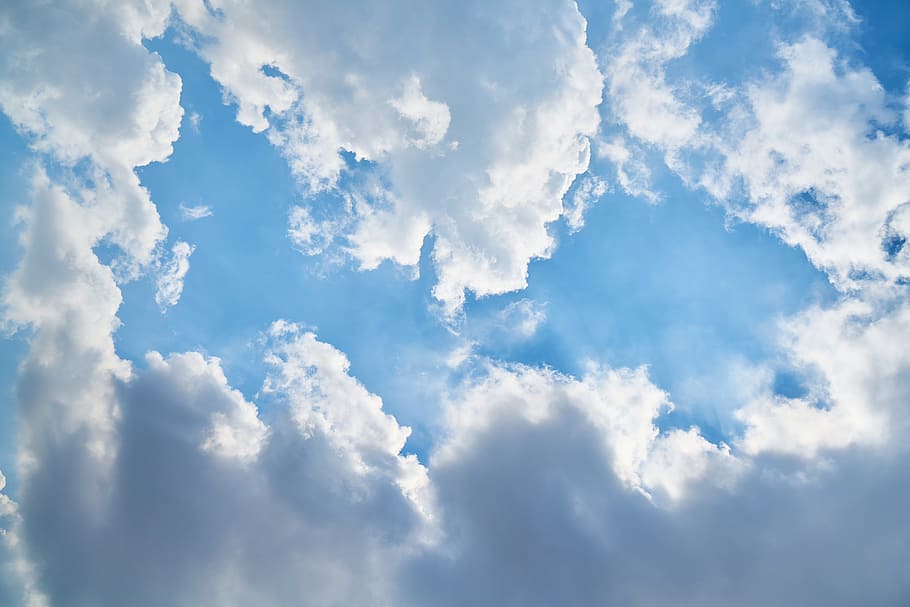 clouds during daytime, Sunset, Background, blue, composition, HD wallpaper