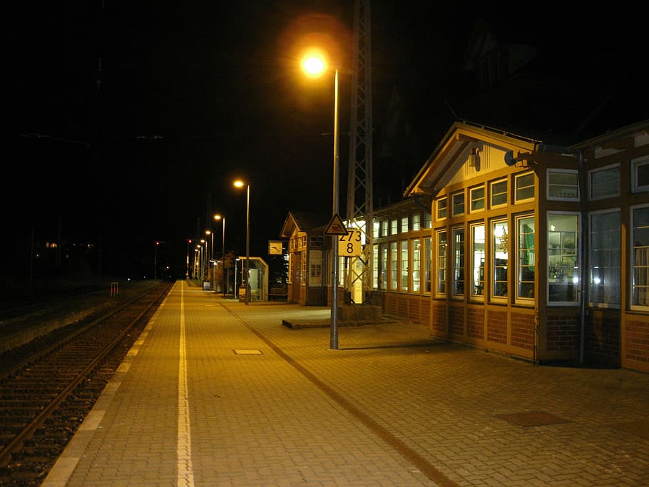 germany, train station, platform, railway, railroad, depot HD wallpaper