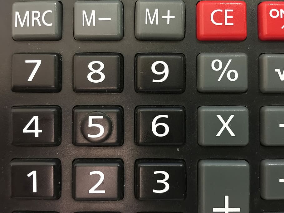 One, Calculator, Number, Buttons, black, tell, device, in a row HD wallpaper