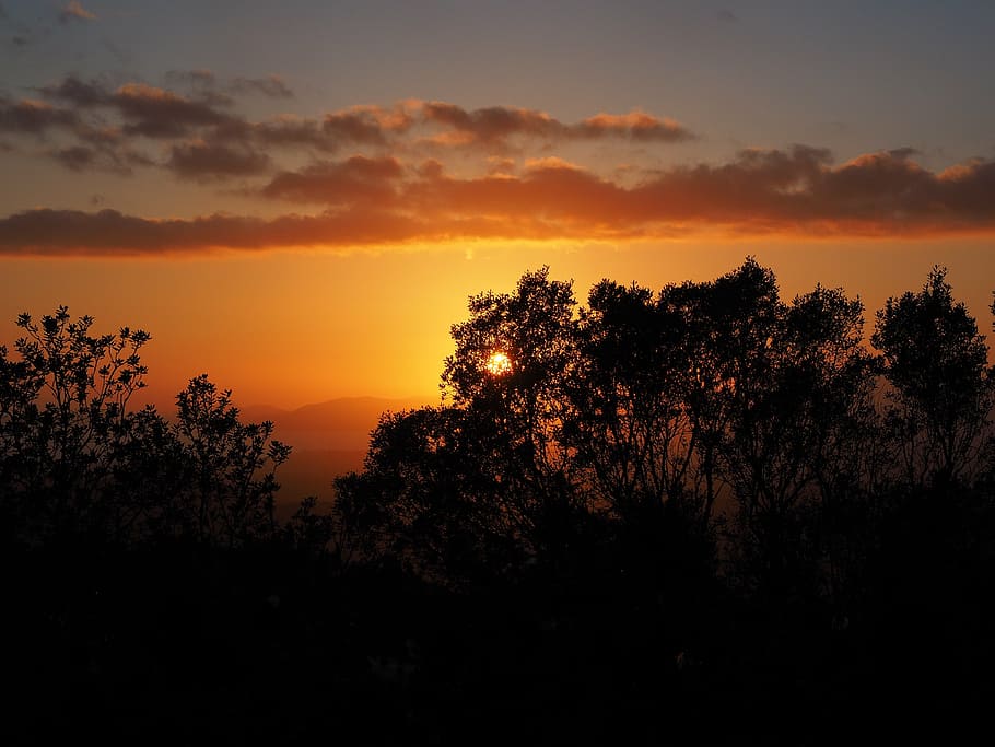 clouds, sky, sunset, passage, evening, romantic, romance, yellow HD wallpaper