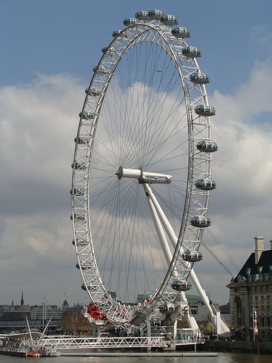london, europe, tourism, london eye, fatty wheel, sky, amusement park ride, HD wallpaper