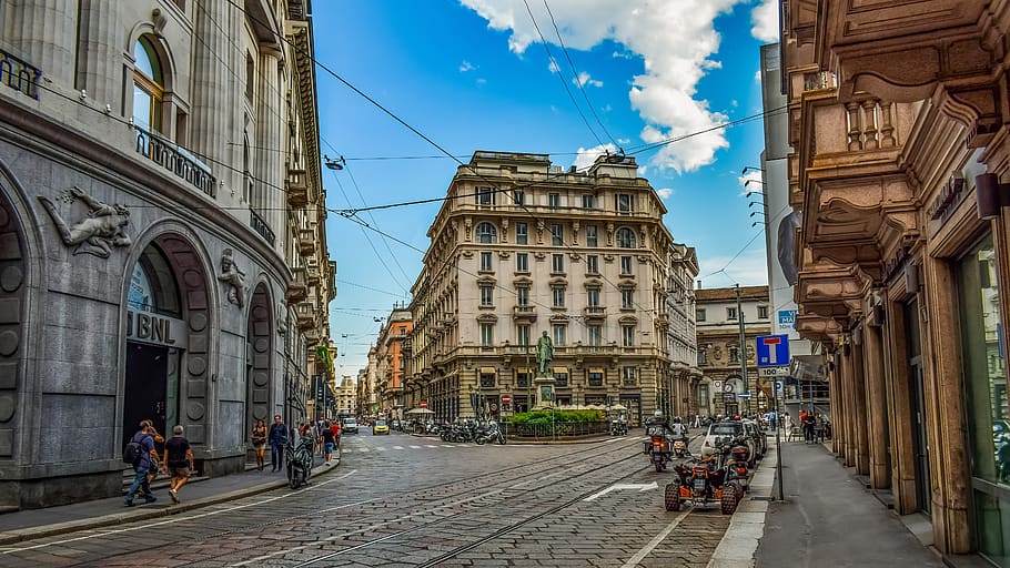 italy, milan, milano, street, architecture, lombardy, city, HD wallpaper