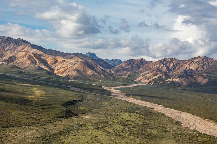 photography of brown and black mountains at daytime, alaska, denali, HD wallpaper