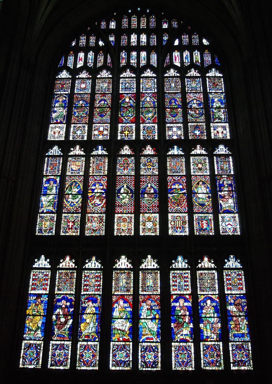 Stained, Glass, Window, Cathedral, religious, canterbury, stained glass HD wallpaper