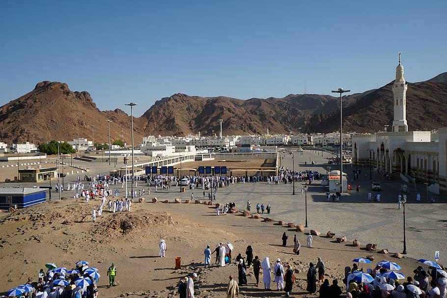 uhud, the mountain of uhud, the martyrs of uhud, crowd, large group of people, HD wallpaper