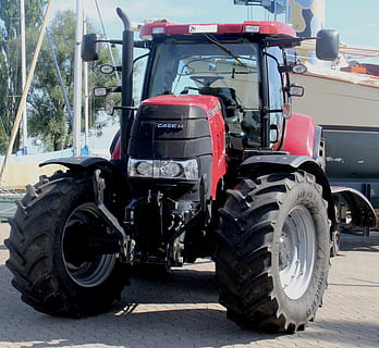 tractor, vehicle, iii case, ship, transport, lake constance HD wallpaper