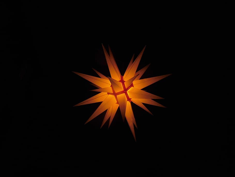 evening star, night, mood, black background, orange color, studio shot HD wallpaper