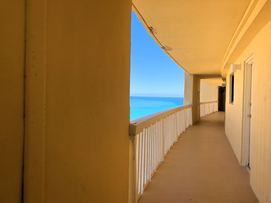 architecture, catwalk, ocean, sea, water, sky, beach, scenics - nature HD wallpaper