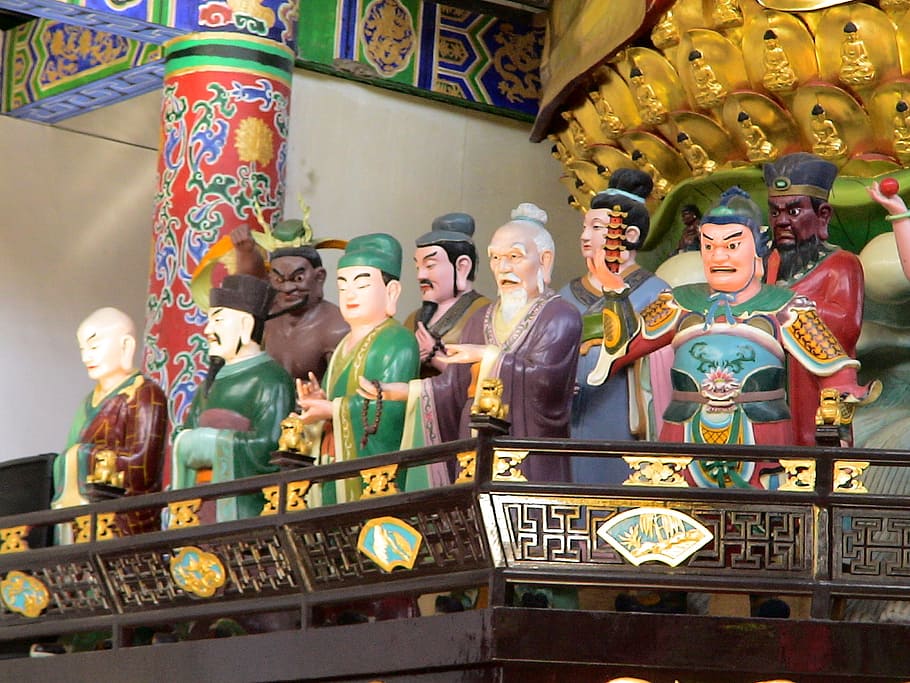 china, figures, fengcheng, house of prayer, phoenix hill, human representation, HD wallpaper