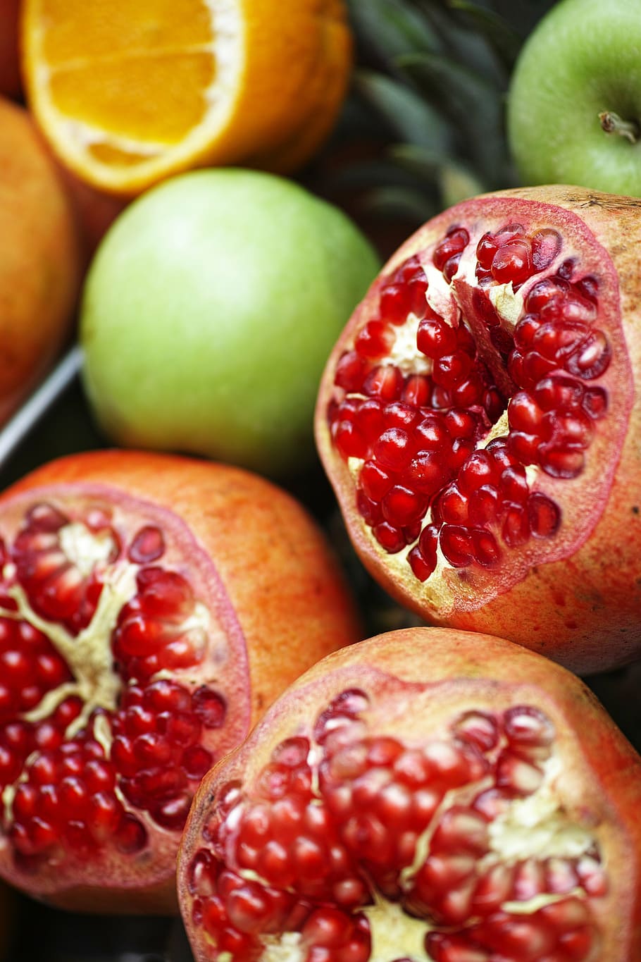 pomegranate, fruit, fresh, food, healthy lifestyle, vitamin, HD wallpaper
