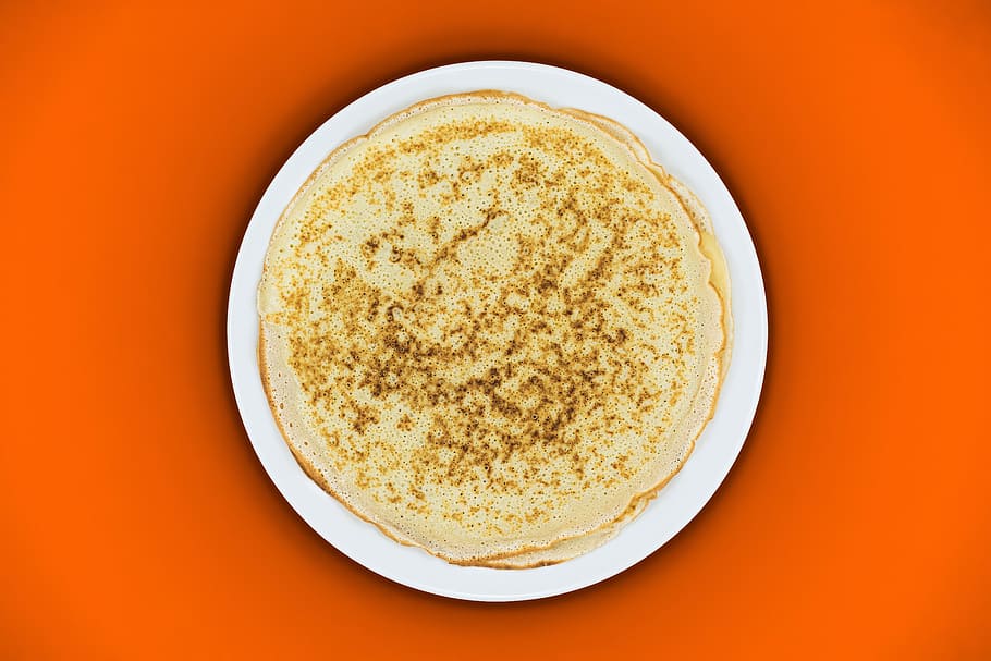 pancake on plate, dessert, breakfast, simply, eat, gastronomy HD wallpaper