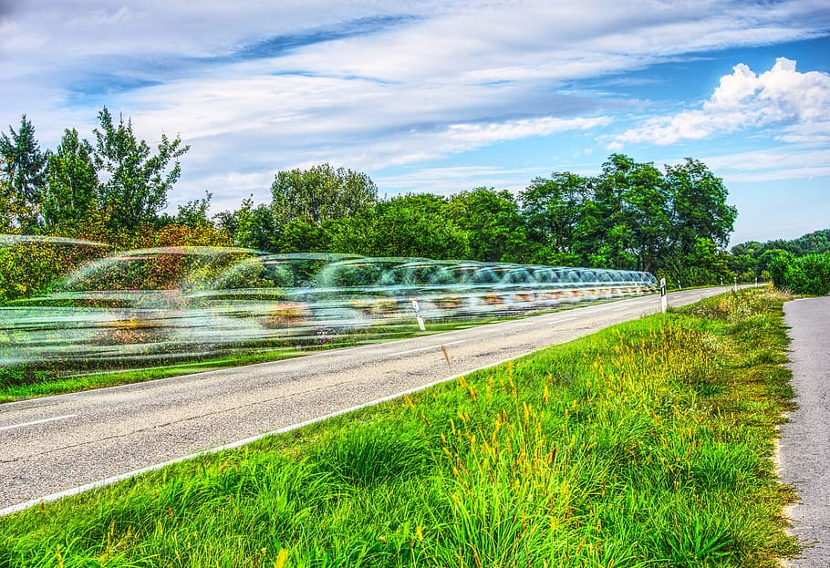 movement, spirit, ghosts, ghosting, auto, landscape, green HD wallpaper