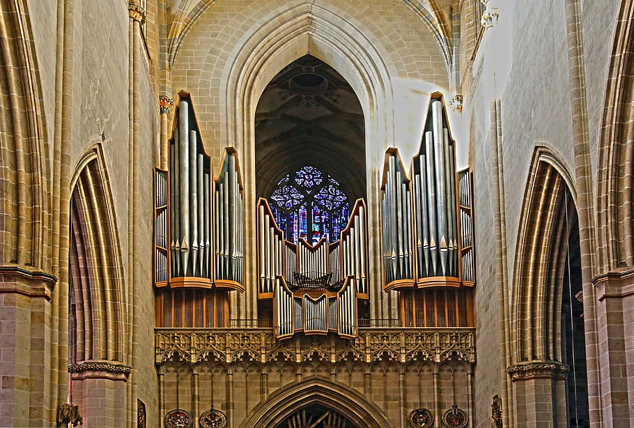 church organ, ulm cathedral, organ whistle, instrument, church music, HD wallpaper
