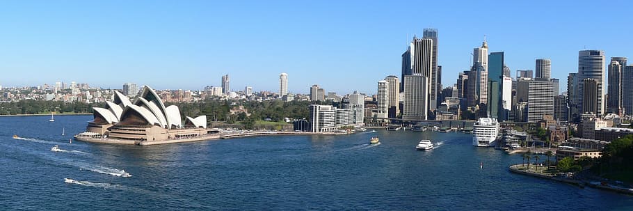 Grand Opera house, Australia, sydney, sydney harbour, skyscrapers, HD wallpaper