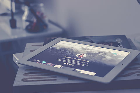 turned-on white iPad on black and white surface, tablet, computer HD wallpaper