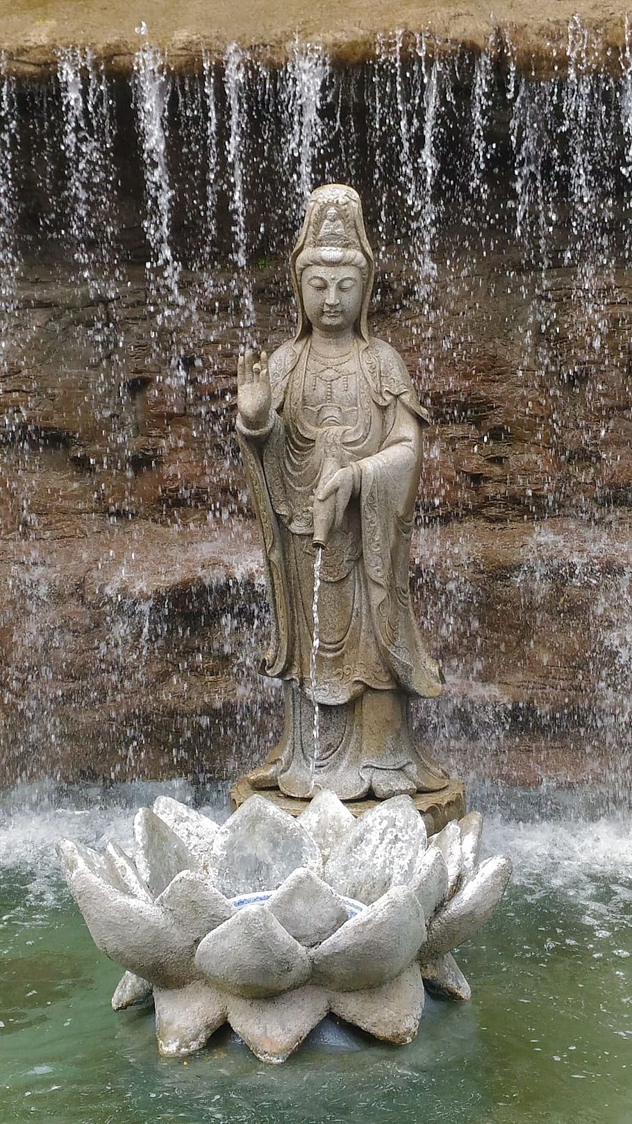 guanyin, the bodhisattva, buddhism, human representation, water, HD wallpaper