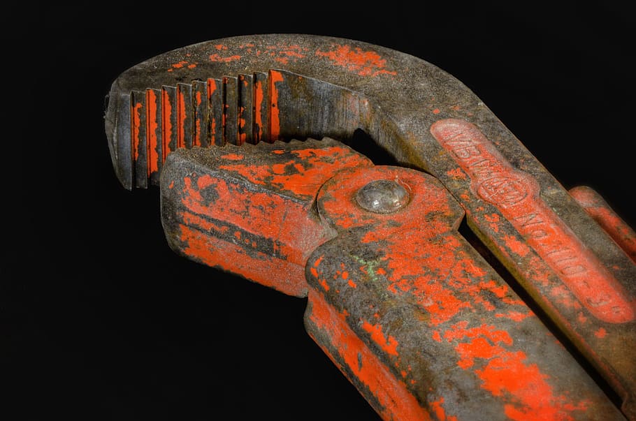 Pipe Wrench, Plumber, Pliers, Force, tool, corner swede, red HD wallpaper