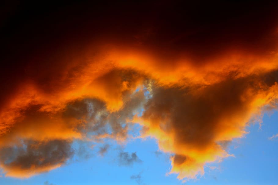 monsoon clouds, sky, orange color, cloud - sky, nature, no people HD wallpaper