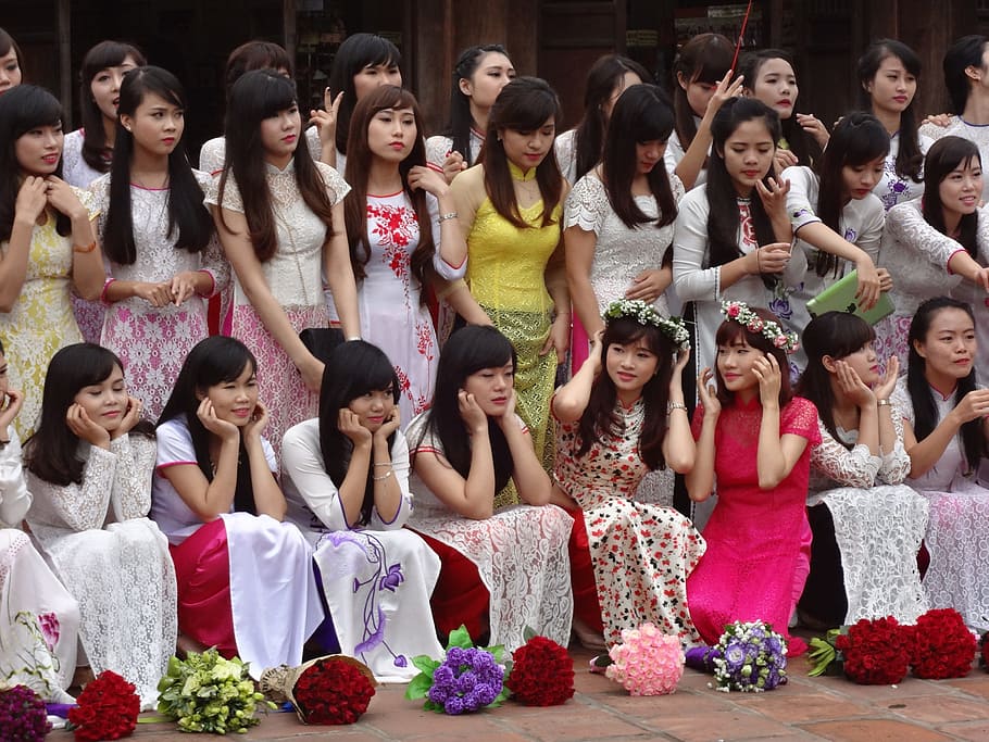Vietnam, Celebrate, Graduation, Girl, group picture, hanoi, HD wallpaper