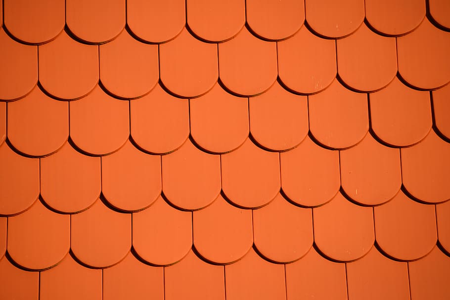 roofing, tile, red, wall, brick, wall window, red brick, full frame HD wallpaper