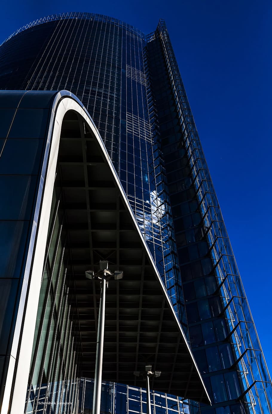 Skyscraper, Building, Architecture, blue, mirroring, form, facade HD wallpaper