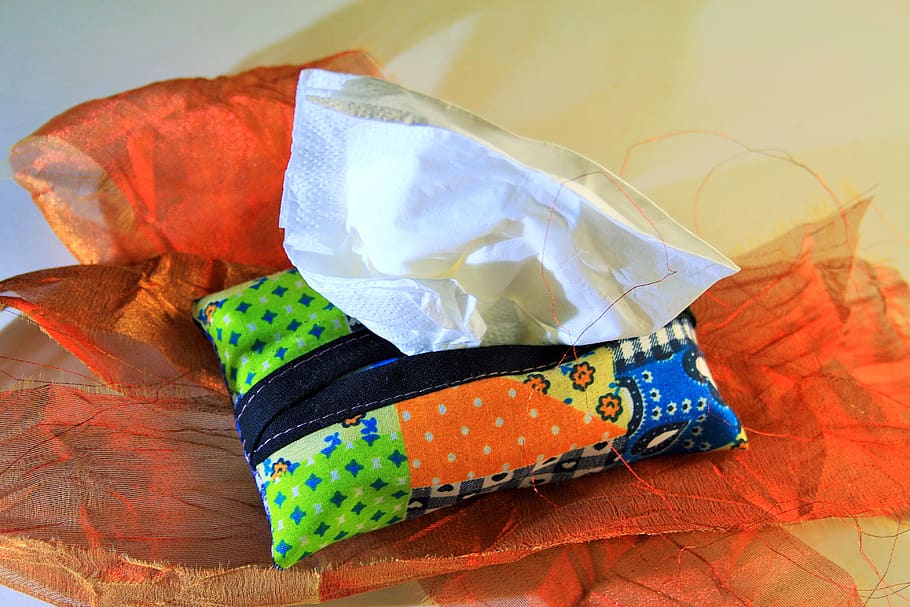 tissue holder, handmade, material, white, indoors, close-up HD wallpaper