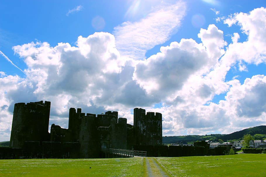 castle, ruins, fort, ancient, landscape, countryside, castle-ruins HD wallpaper
