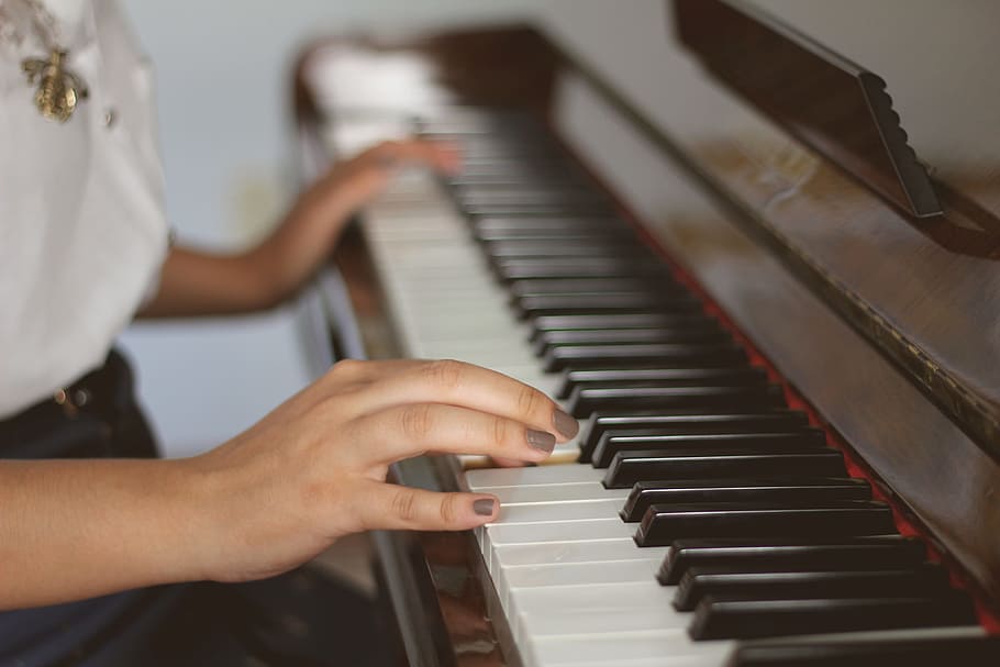 Closeup shot of a person playing the piano, people, music, musical Instrument