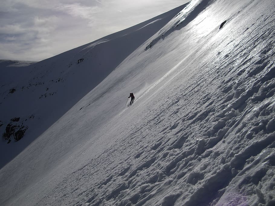 mountain, moncayo, ice, skiing, snow, winter, nature, sport HD wallpaper