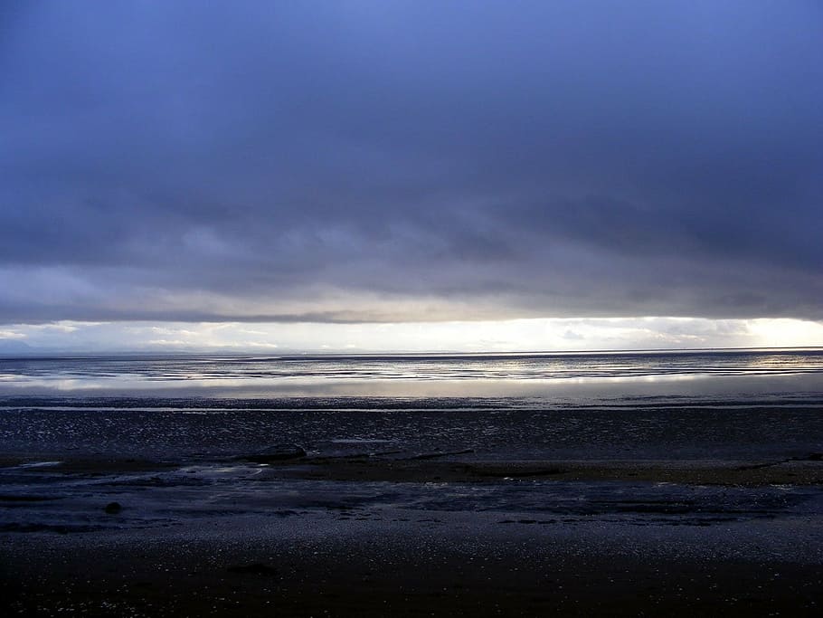 beach, sand, sunlight, dusk, water, sea, nature, cloud - Sky HD wallpaper