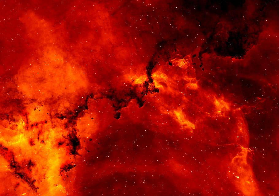 Hd Wallpaper Red Galaxy Digital Art Star Clusters Rosette