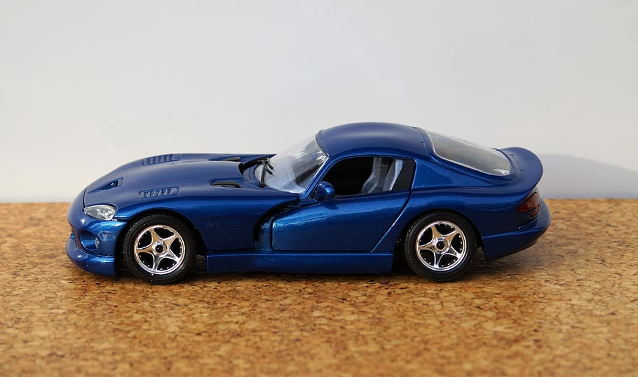 Model Car, Viper, Dodge, Auto, oldtimer, toys, sports car, blue HD wallpaper