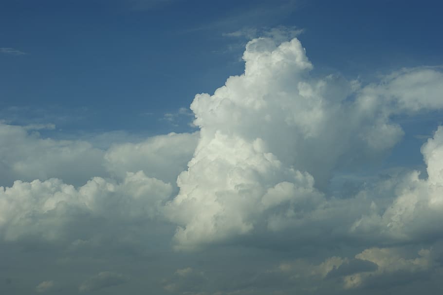 clouds, beautiful clouds, blue sky, misty, cloud - sky, nature HD wallpaper