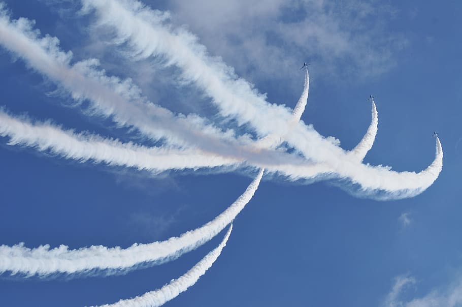 self defense, blue impulse, fighter, airplane, cloud - sky HD wallpaper